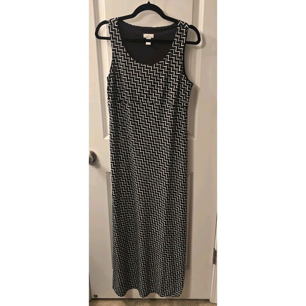 Chico's Geometric Zigzag Sleeveless Maxi Column Dress Womens Chicos 1